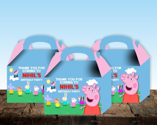 Peppa Pig Theme Personalized Goodie Return Gift Boxes Online now