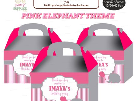 Pink Elephant Theme Goodie Return Gift Boxes Cheap